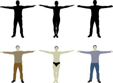 silhouette man with open arms clipart