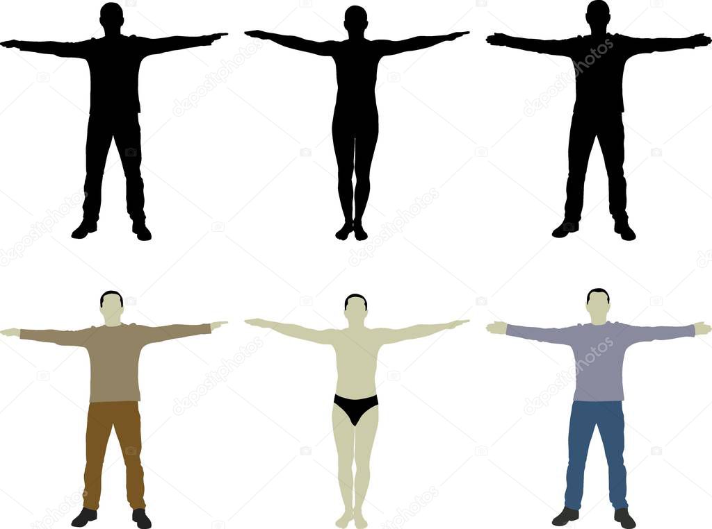silhouette man with open arms