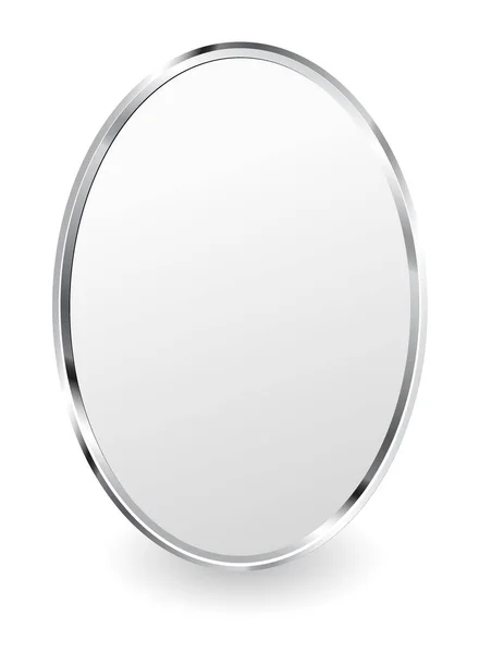 Plaque Ovale Avec Cadre Métallique Ombre Portée Sur Fond Blanc — Image vectorielle