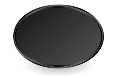 Beyaz arkaplanda siyah oval plaka