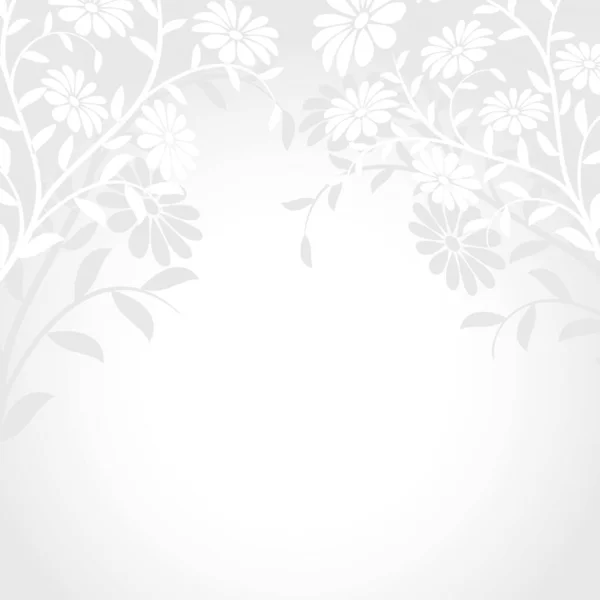 White Floral Background Copy Space — Stock Vector