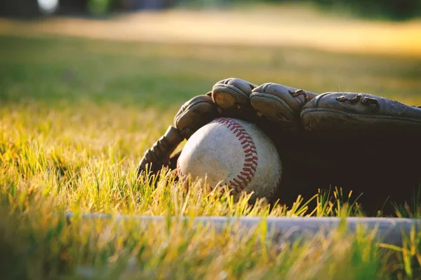 Estate baseball sfondo da vicino . — Foto Stock