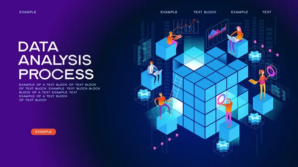 Data visualisering isometrisk koncept banner — Stock vektor