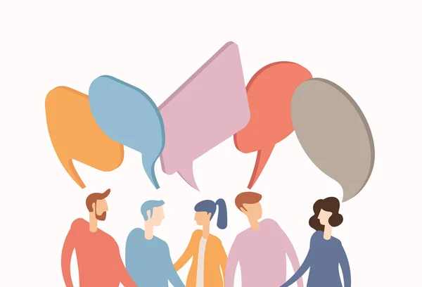 Rețele de socializare banner concept de dialog — Vector de stoc