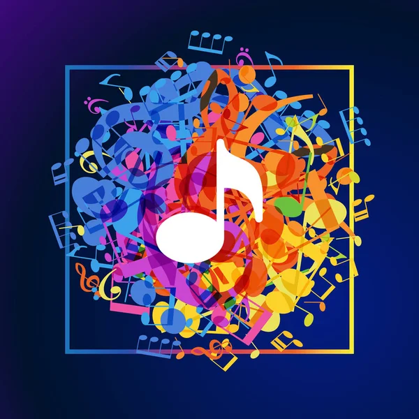 Fondo musical con notas musicales — Vector de stock