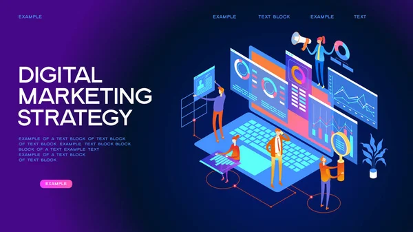 Цифровий маркетинг стратегія веб-банер — стоковий вектор