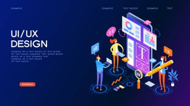 UX UI tasarım kavramı afiş