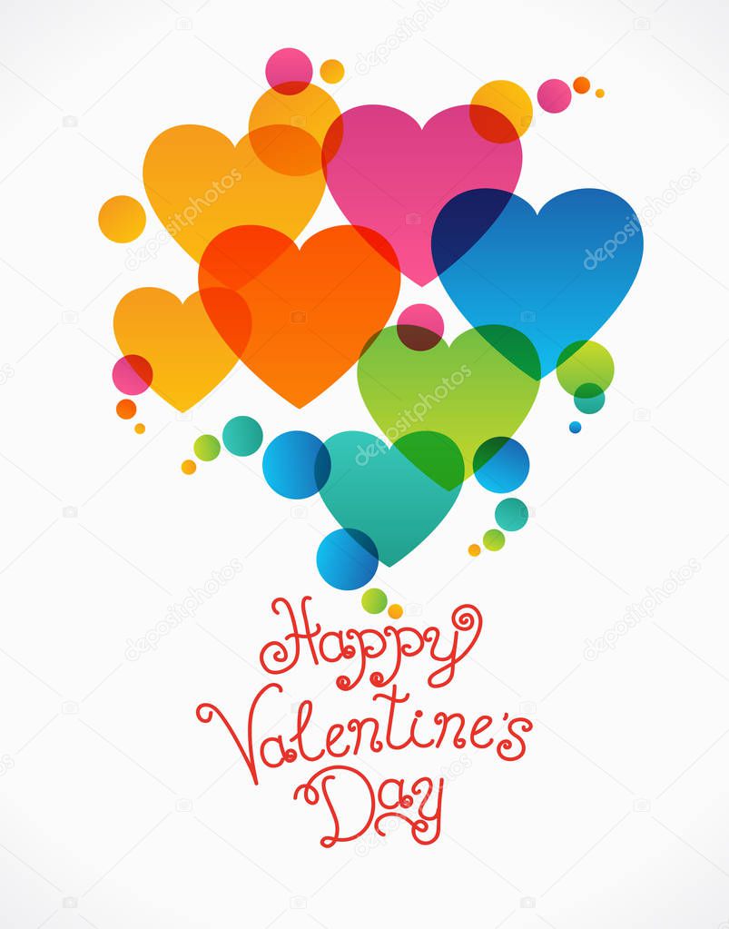 Postcard to the day of Valentine's. Valentine's day print and web. Vector illustration for Valentine's day  greeting cards