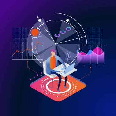 İstatistik izometrik kavramı afiş analiz
