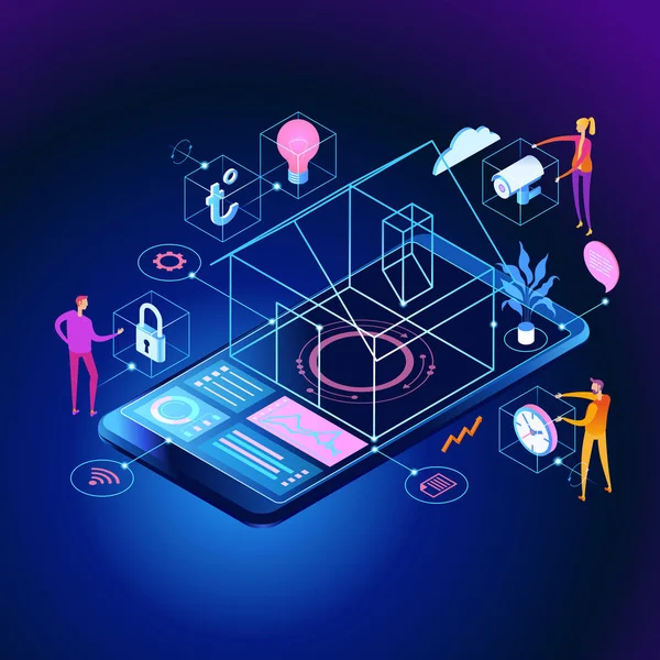 Akıllı ev kontrol kavramı afiş