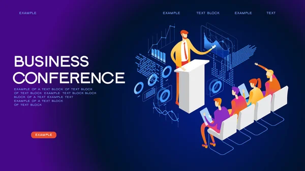 İş konferansı web afişi — Stok Vektör