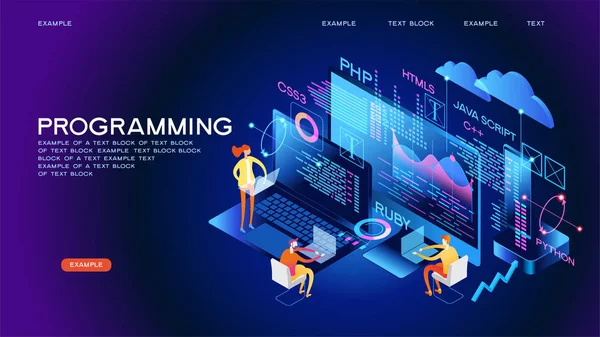 プログラミング web バナー — ストックベクタ