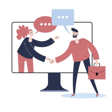 Sözleşme. Ekip ve el sıkışma şebekesi. İnternet sohbeti. Konuşma baloncukları olan adam, düşünce bulmacaları. İş anlaşması.