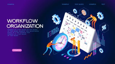   Çalışma akışı organizasyonu konsepti web pankartı