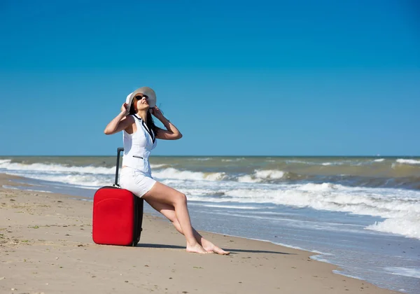 Young Beautiful Woman Seaside Vacation — Stock Photo, Image