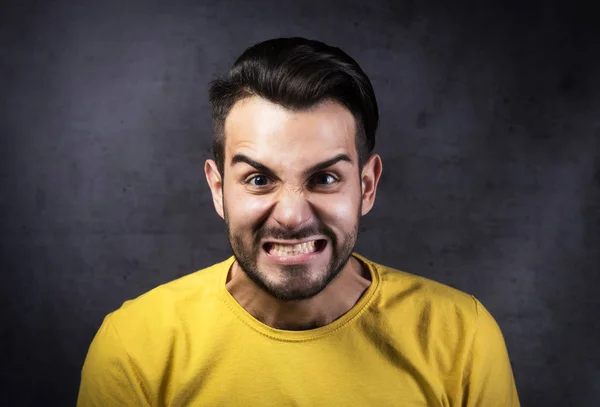 Portrait Young Angry Man — Stock Photo, Image