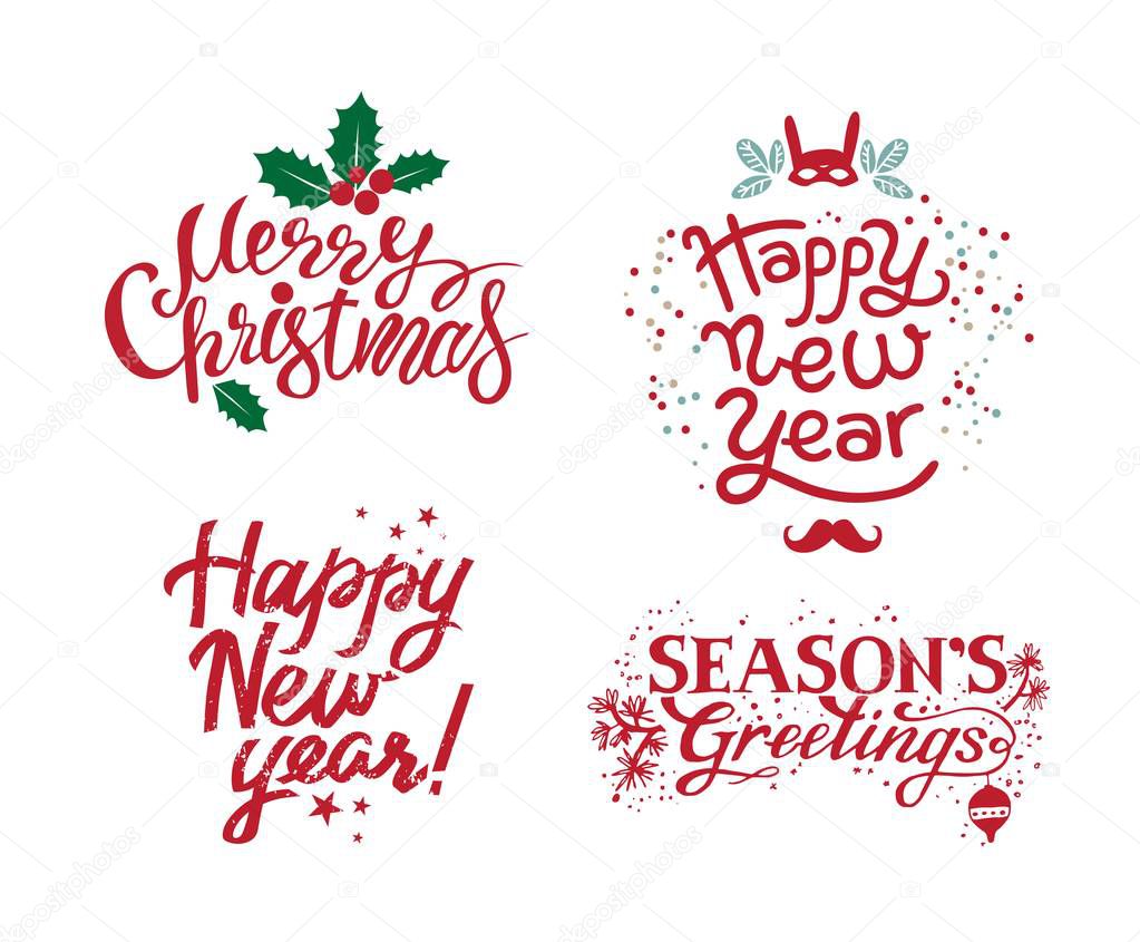 Merry Christmas, Seasons Greetings, Happy New Year