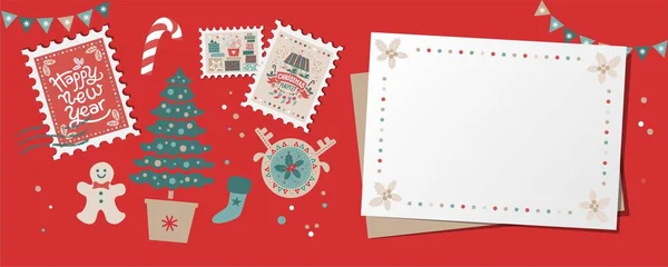 Neşeli Noel sınır, çerçeve, kart