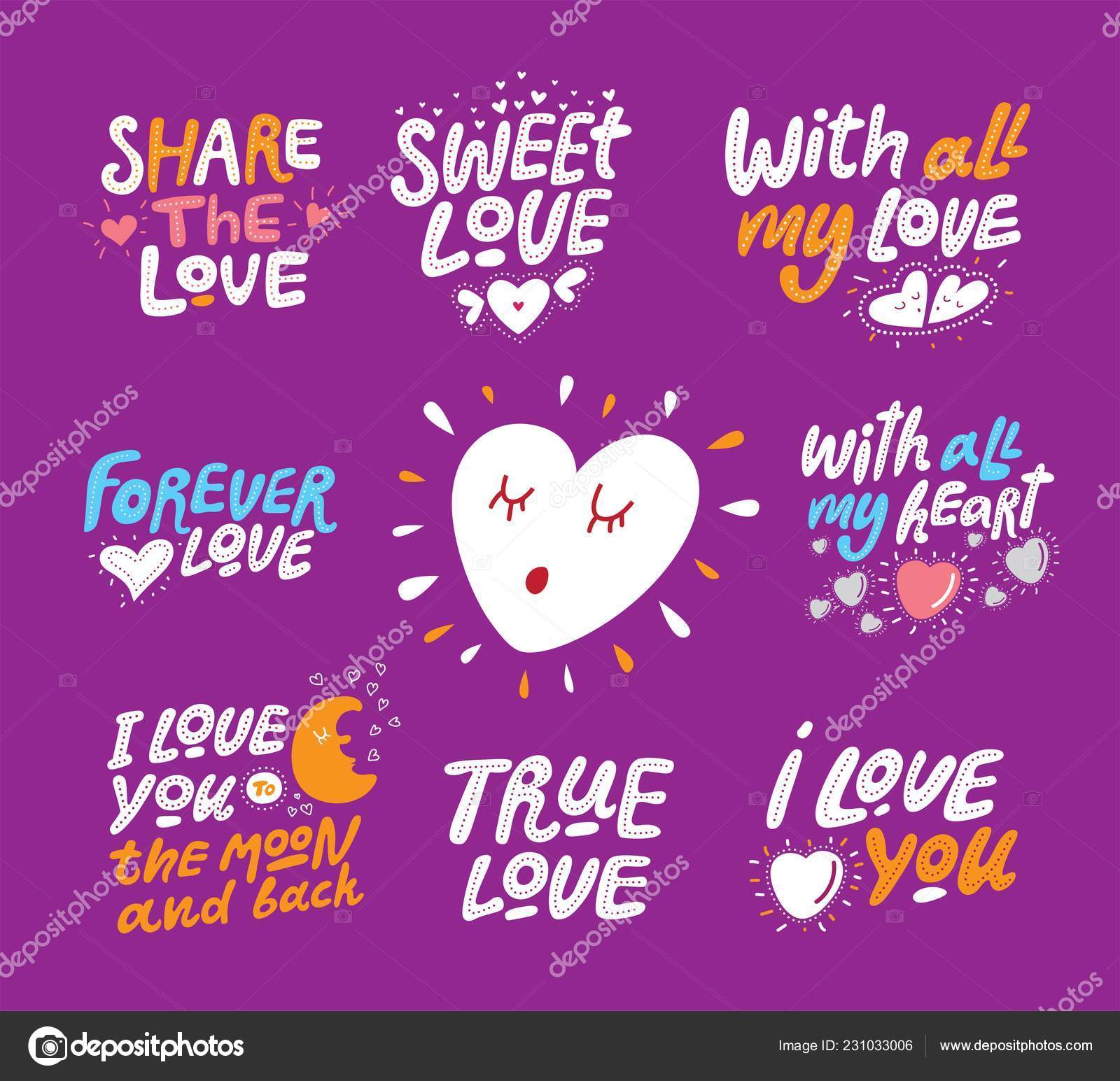 Valentine S Day Love Quotes Stock Vector C Svetichch Mail Ru