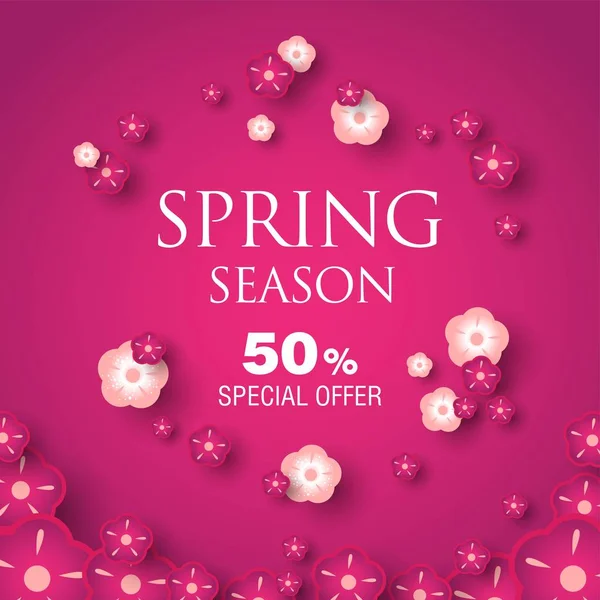 Spring sale background with flowers