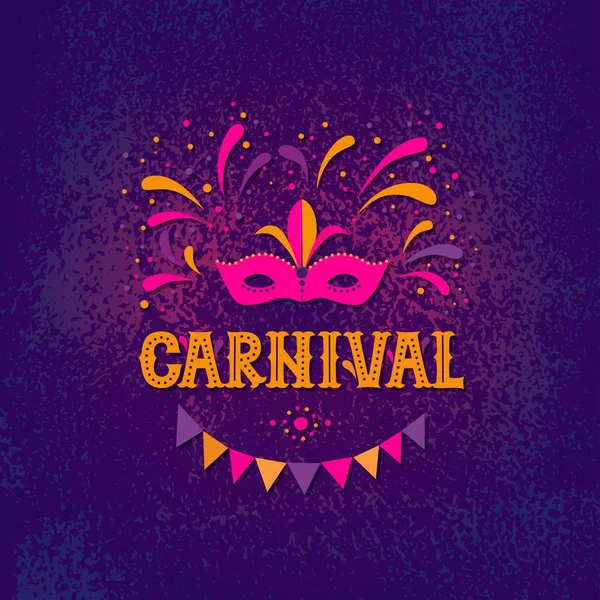 Mardi gras diseño de fiesta de carnaval — Vector de stock