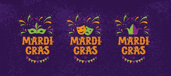 Mardi gras diseño de fiesta de carnaval — Vector de stock