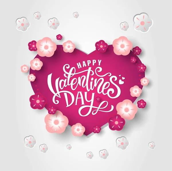 Happy Valentines Day handgetekende letters — Stockvector