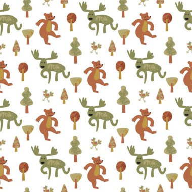 Dinozor maskeler karikatür tarzı beyaz arka plan üzerinde insan seamless modeli