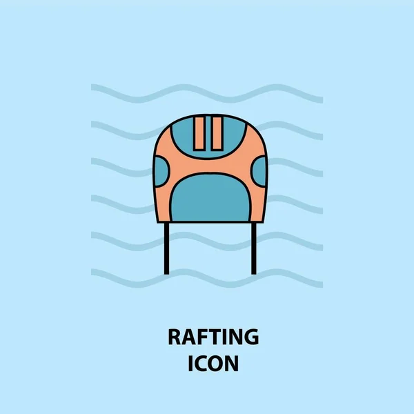 Ensemble d'icônes de rafting. Illustration vectorielle pour site web, impression et publicité — Image vectorielle