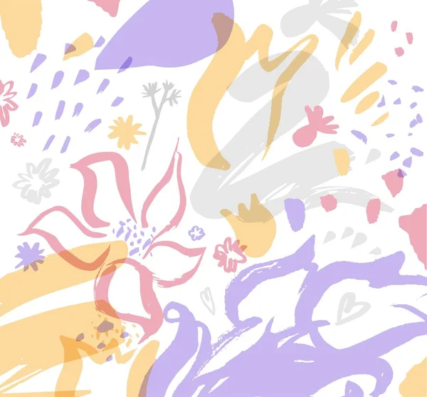 抽象花卉背景与手绘纹理 — 图库矢量图片