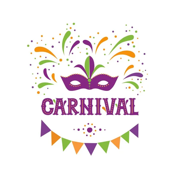 Carnival lettering logotype, emblem, icon on white background — Stock Vector