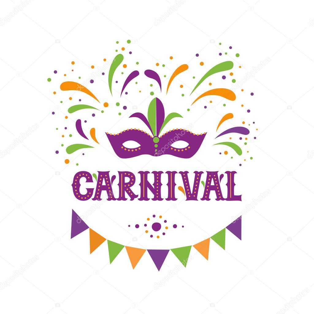 Carnival lettering logotype, emblem, icon on white background