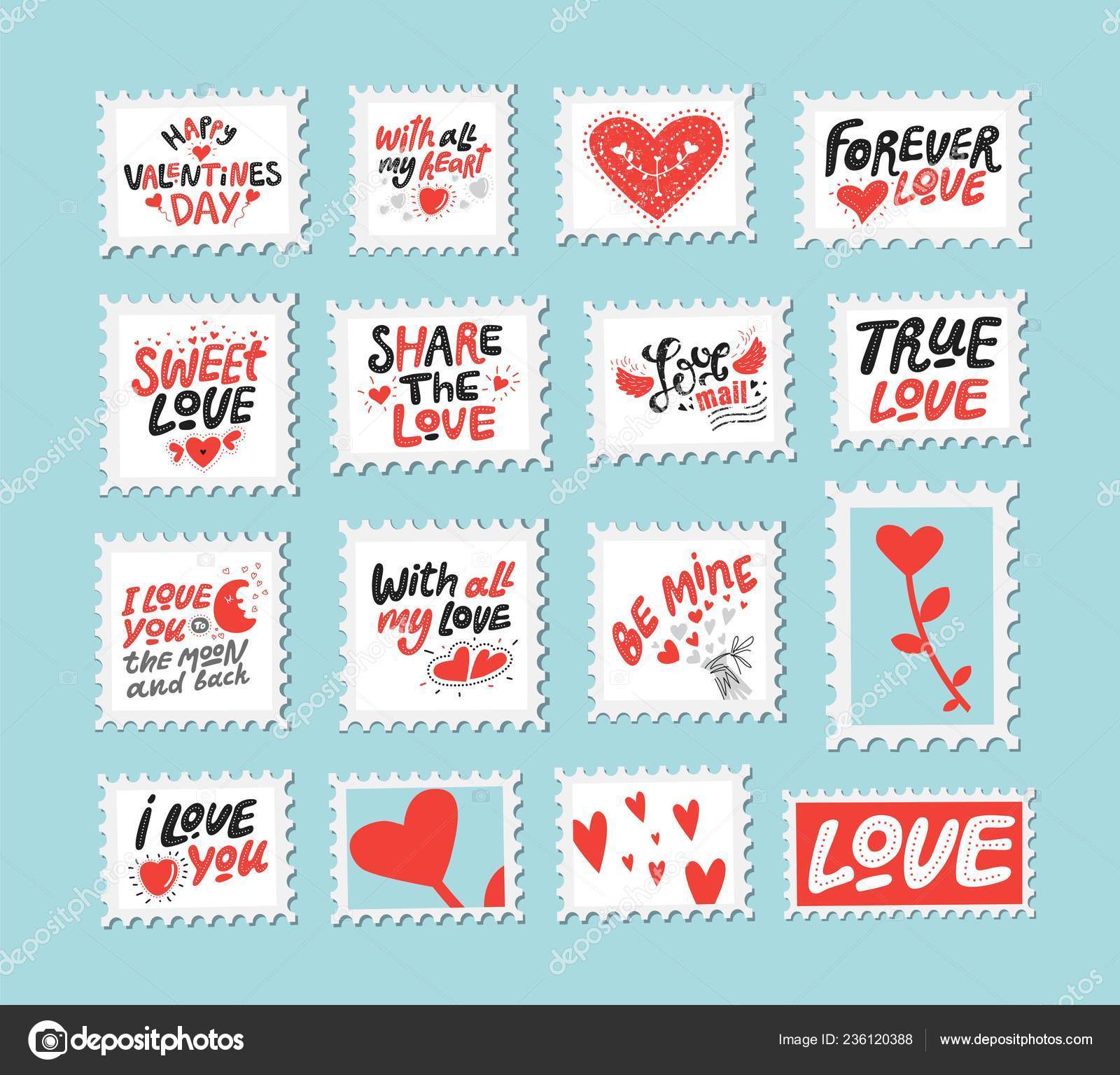 Liebe Post Briefmarken Satz Liebe Zitate Sprüche