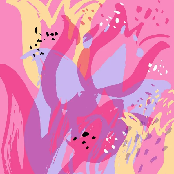 Fond floral abstrait avec des textures dessinées à la main — Image vectorielle