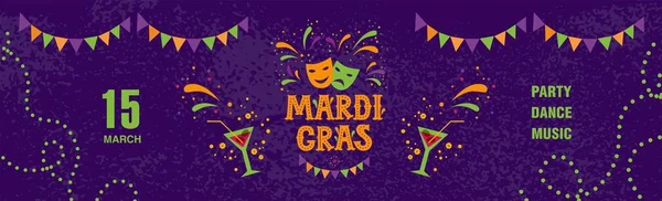 Mardi Gras Diseño Fiesta Carnaval Gordo Martes Carnaval Festival Ilustración — Vector de stock