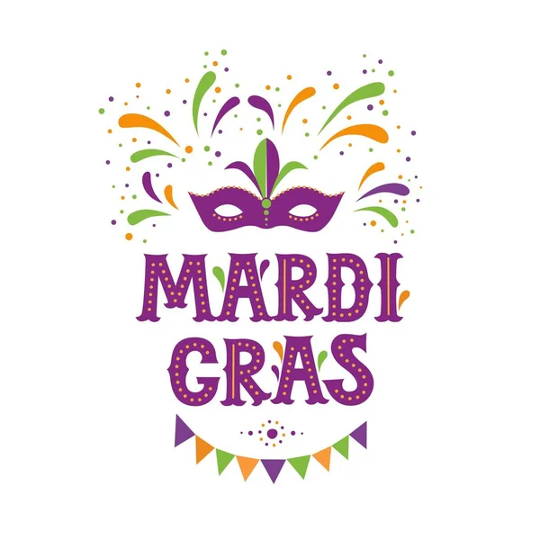 Mardi gras karneval part design. Fett tisdag, karneval, festival. — Stock vektor