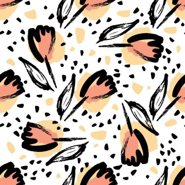 Soyut çiçek ile Seamless yineleme modeli