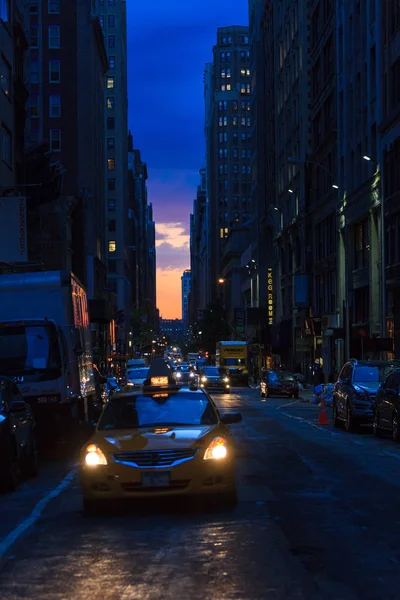 New York City Vista Serale Street — Foto Stock