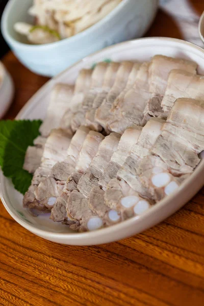 Koreanische Traditionelle Nahrung Gekochtes Schweinefleisch — Stockfoto