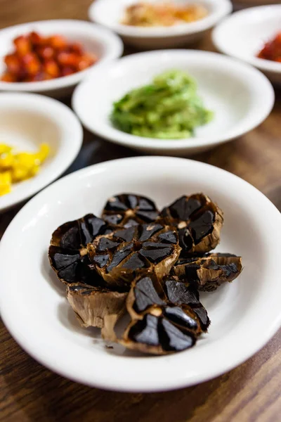 Alho Preto Acompanhamentos Comida Tradicional Coreana — Fotografia de Stock