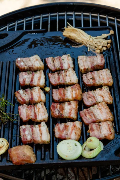 Pork Belly Party Camping — Stock Photo, Image