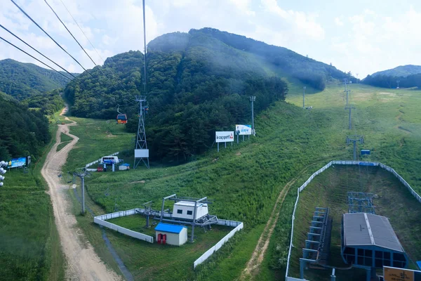 Kolejki Linowej Alpensia Gangwon — Zdjęcie stockowe