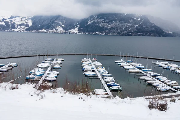 Холодний Снігу Взимку Швейцарії — стокове фото