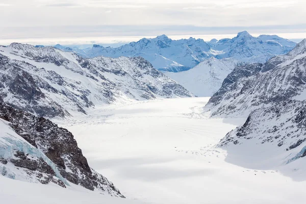 Inverno Neve Jungrau Suíça — Fotografia de Stock