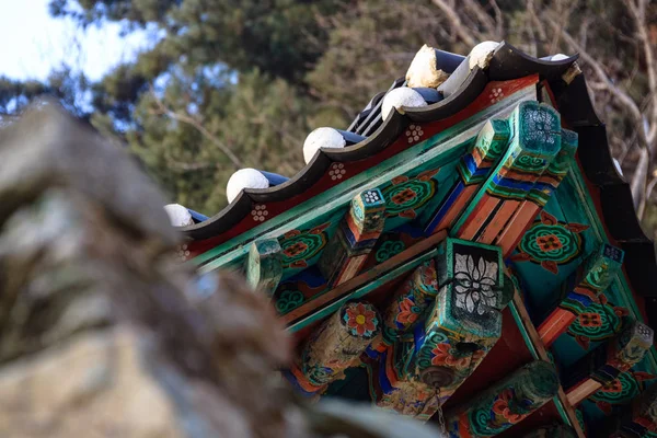 Paisagem Fria Inverno Templo Cheongnyangsa — Fotografia de Stock