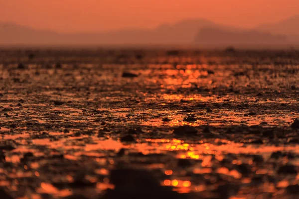 gün batımı ve Ansan'ın tandohang Limanı halkı.