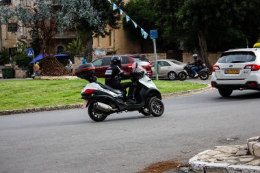 Kudüs İsrail 04 Mayıs 2018 sabah Kudüs'ün sokaklarda polis teşkilatında görünümünü