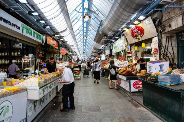 Jerusalén Israel Mayo 2018 Desconocidos Compran Mercado Mahane Yehuda Jerusalén — Foto de Stock