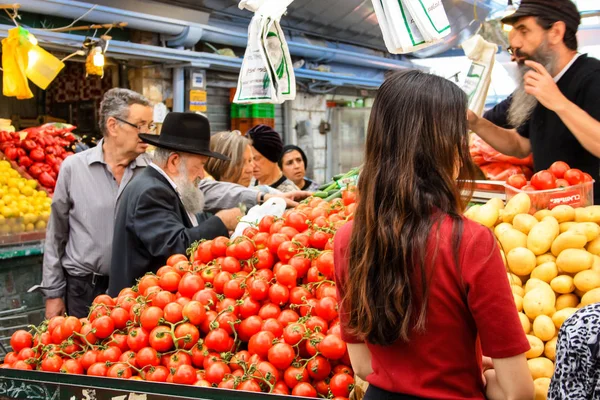 Jerusalén Israel Mayo 2018 Desconocidos Compran Mercado Mahane Yehuda Jerusalén — Foto de Stock