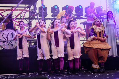 Kudüs İsrail 10 Mayıs 2018 eski şehir Kudüs, durdurulamaz sevinç Dans Festivali Altın diş Festivali'nde orta Krallığı kutlamaları akşam sahne